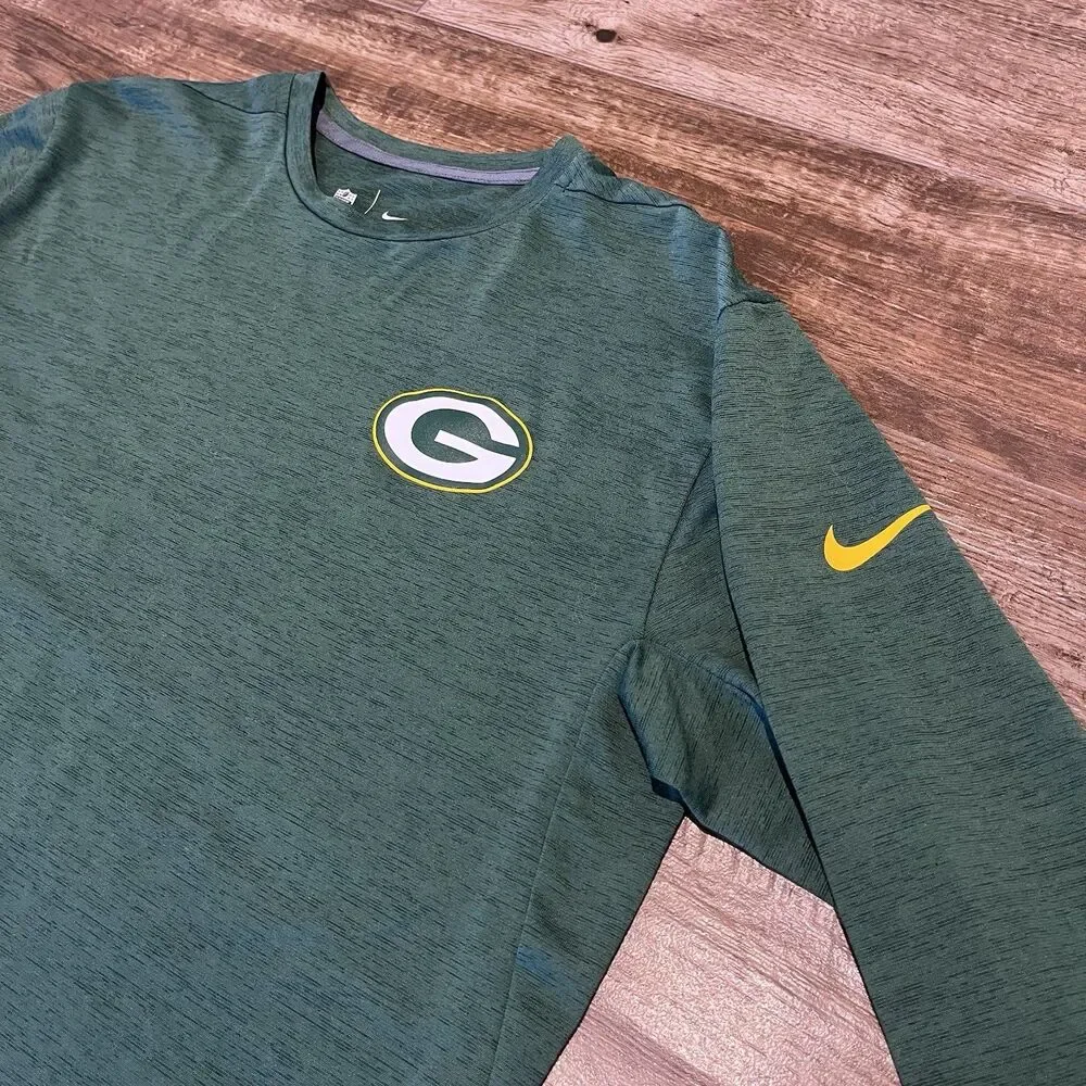 Green Bay Packers Dri Fit Shirt Mens Large Nike NFL On Field Long Sleeve